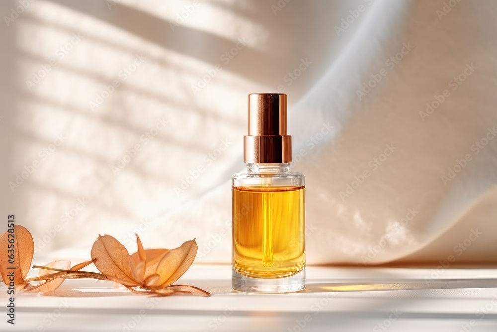 Open Amber Bottle With Serum Or Essential Oil Open Amber Bottle With Serum Or Essential Oil