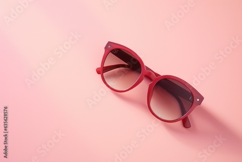 Pink Color Sunglasses On Pink Background