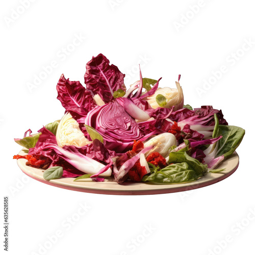 Radicchio salad in transparent background