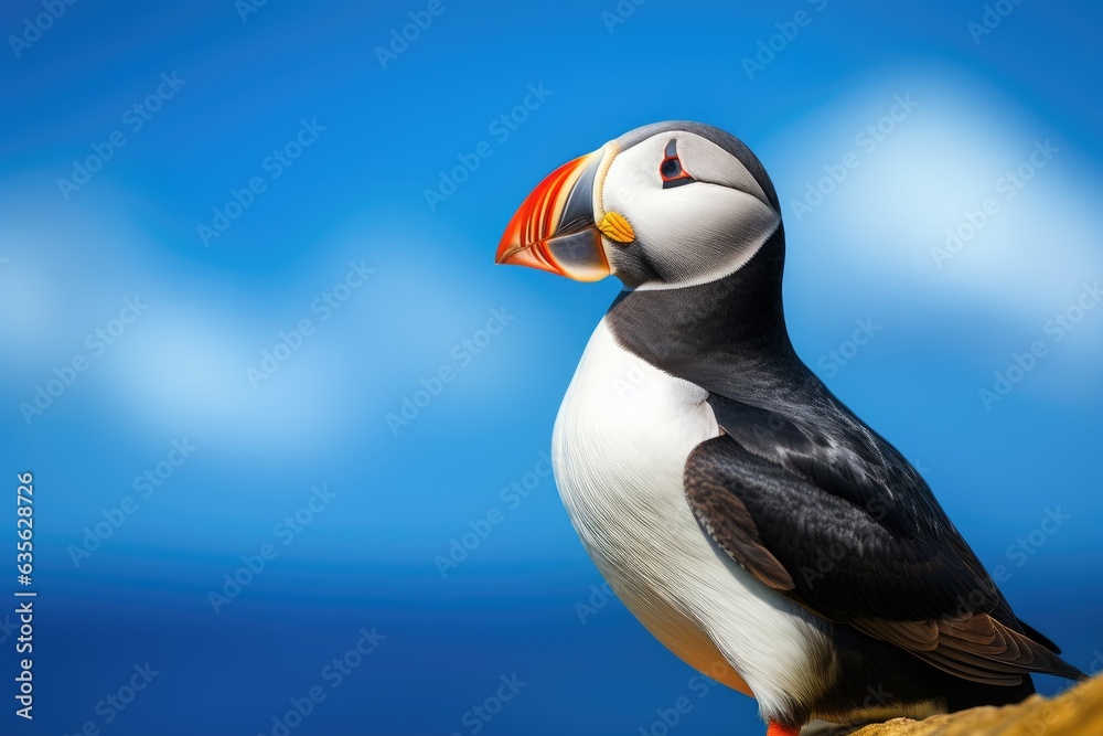 Naklejka premium Puffin Arctica Arcticasea Portrait