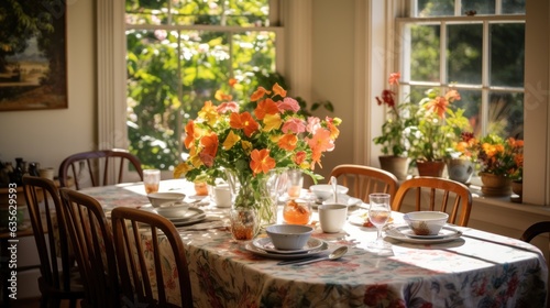 table setting in a restaurant. Generative AI