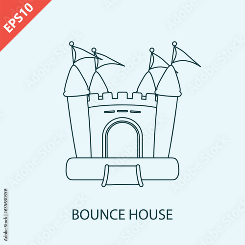 hand drawn bounce house icon design vector illustration