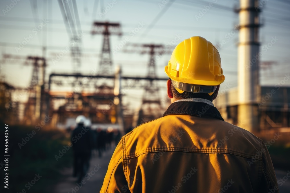 Unrecognizable Worker In A Yellow Hard Hat ai generated Unrecognizable Worker In A Yellow Hard Hat ai generated