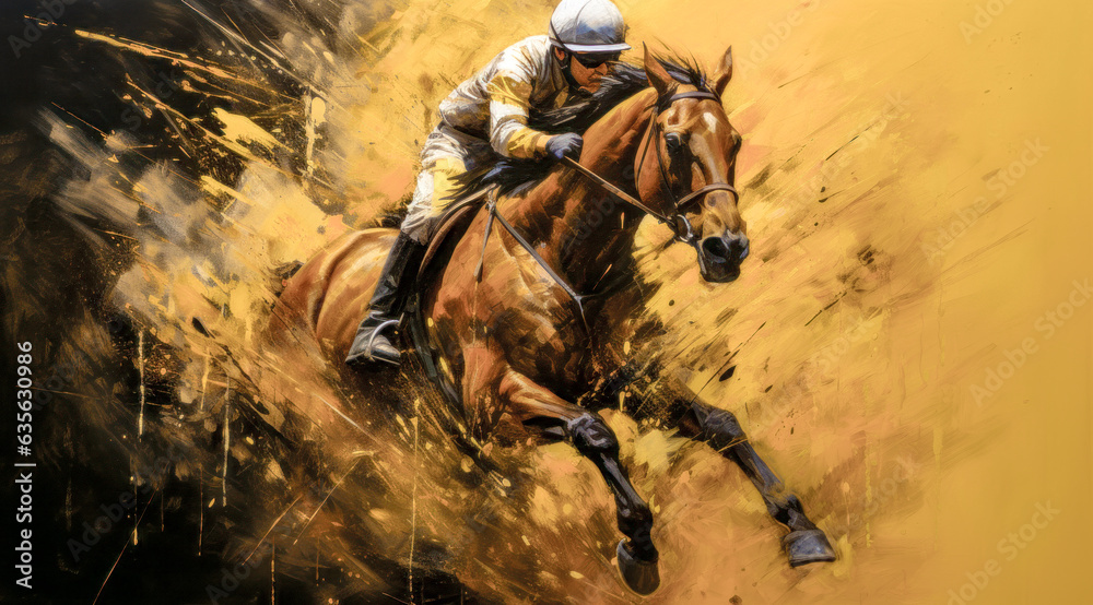 Horse Racing in an Oil Painting on Canvas Military Abstract Wallpaper Digital Art Illustration Generative AI Journal Background Backdrop Poster Horse Racing in an Oil Painting on Canvas Military Abstract Wallpaper Digital Art Illustration Generative AI Journal Background Backdrop Poster