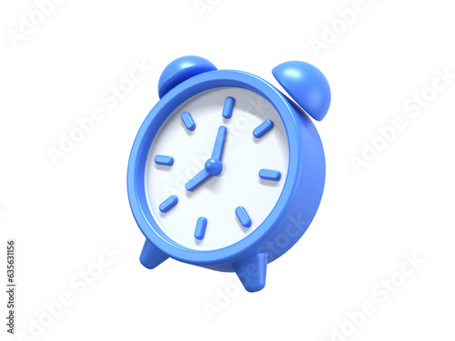 Alarm clock icon. 3D render illustration