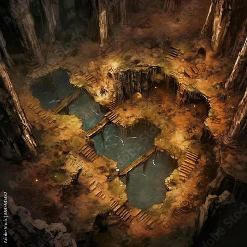 DnD Map Forgotten Dungeon Cavern Exploration photo