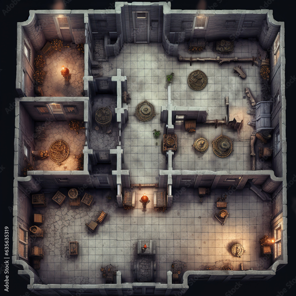 DnD Map Crypt of Haunted Manor.