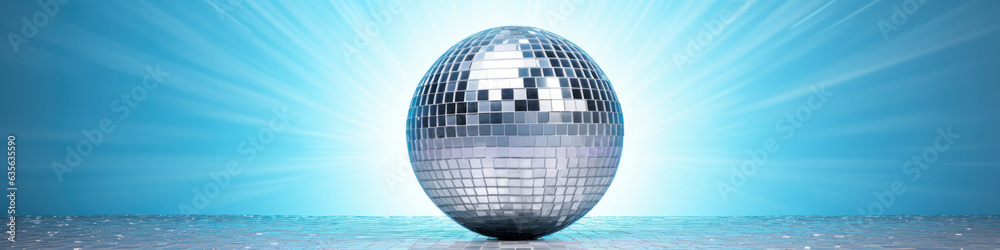 Disco ball scatters light in a dark room Disco ball scatters light in a dark room