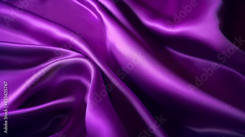 Purple silk texture background. Abstract textile elegant luxury violet banner. Satin wavy backdrop. Prestigious, award, luxurious background. . © ita_tinta_