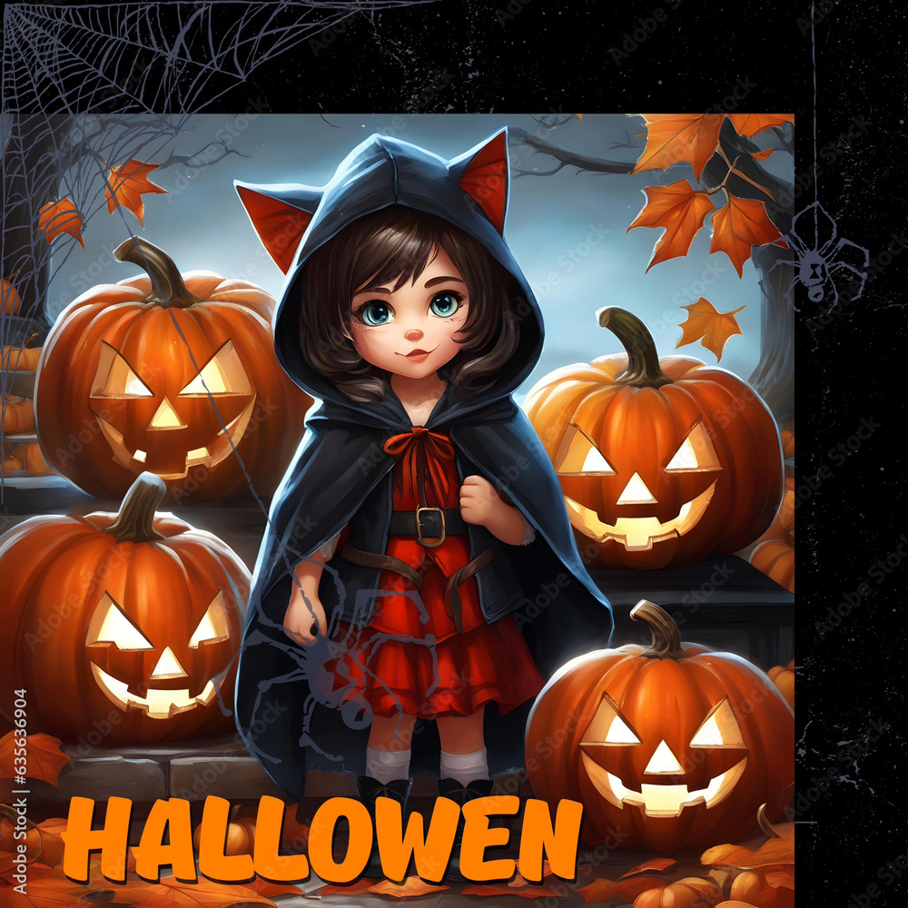Fototapeta premium Halloween art, KIds halloween jpg files, Halloween print, Halloween decor, Halloween design, Halloween gift, Halloween costume, Clipart
