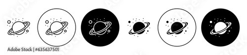 Fényképezés Saturn planet vector icon set