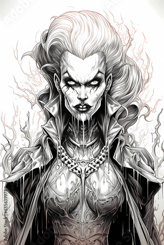 vampires, dracula, adult coloring prints, scary art, horror, vampir
