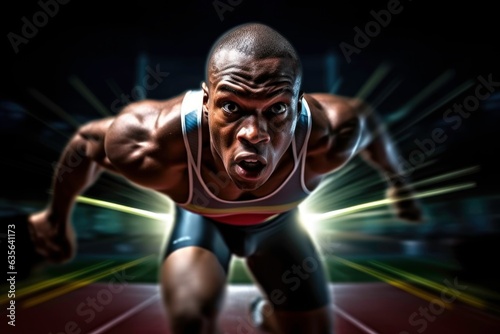 dynamic shot of a professional athlete in his element. Generated by AI