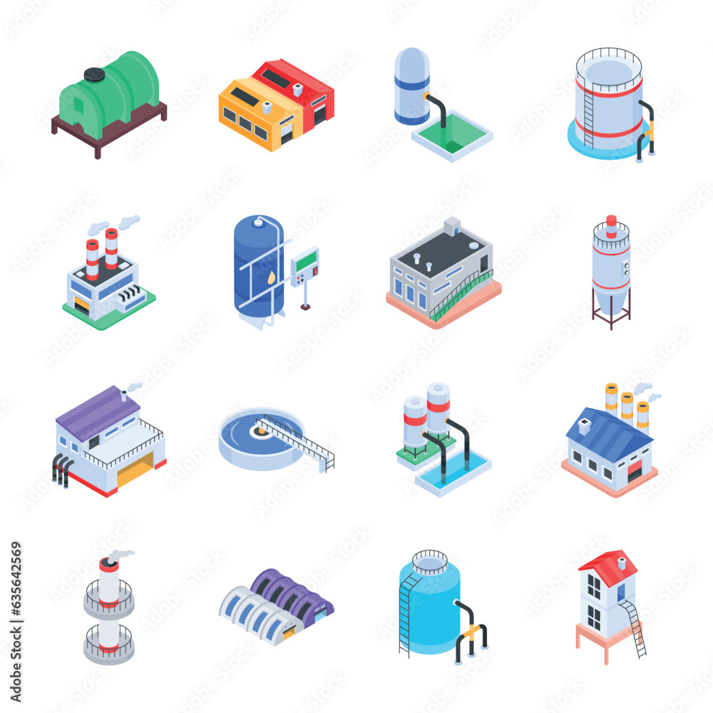 Pack of Reservoirs Isometric Icons
Pack of Reservoirs Isometric Icons