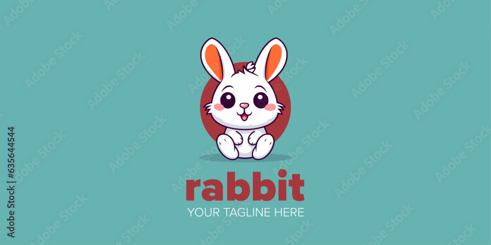 Playful Bunny Character: Hand-Drawn Mascot Logo Suitable for Pet Store, Toy Shop, Food Brand, and More Playful Bunny Character: Hand-Drawn Mascot Logo Suitable for Pet Store, Toy Shop, Food Brand, and More