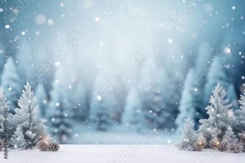 Winter forest natural background © ArtCookStudio