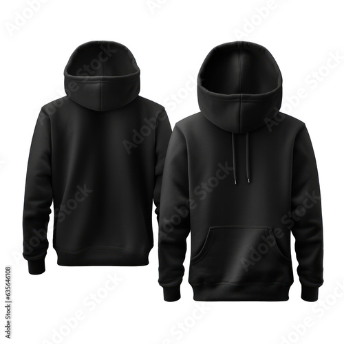 Black tee hoodie isolated