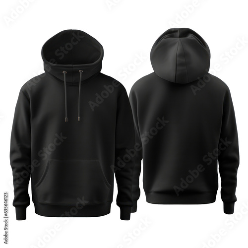 Black tee hoodie isolated