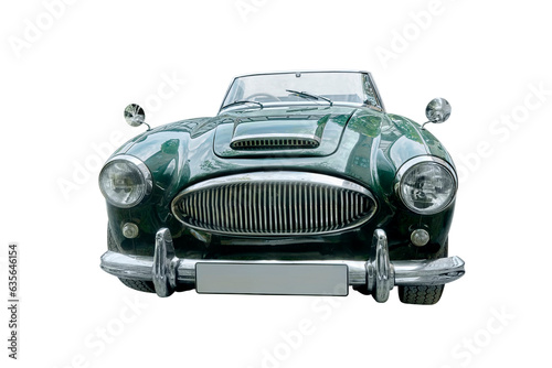 Beautiful English classic car, cropped, without shadow.