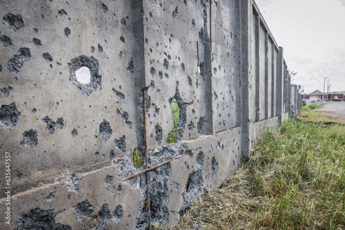 Sloviansk, Ukraine - May 23, 2014: Area of heavy fights with pro-russian separatists in Sloviansk during Russo-Ukrainian War in Donbas region photo