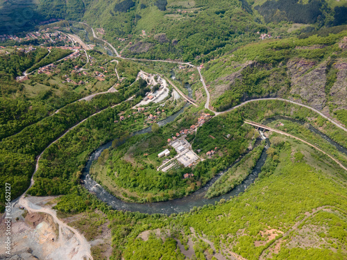 Aerial view of iskar gorge, Balkan Mountains, Bulgaria photo