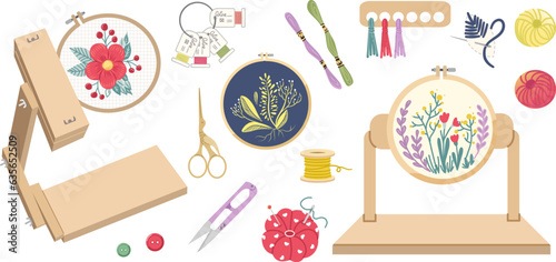 Needlework concept vector illustration