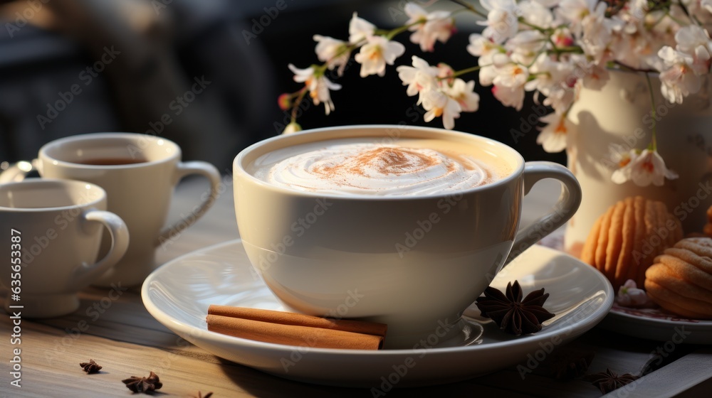 Sip in Style: Enjoying a Delightful Cup of Coffee, Beautifully Crafted. Generative AI Sip in Style: Enjoying a Delightful Cup of Coffee, Beautifully Crafted. Generative AI