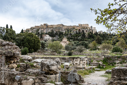 Blick von der griechischen Agora zur Akropolis (Athen) photo