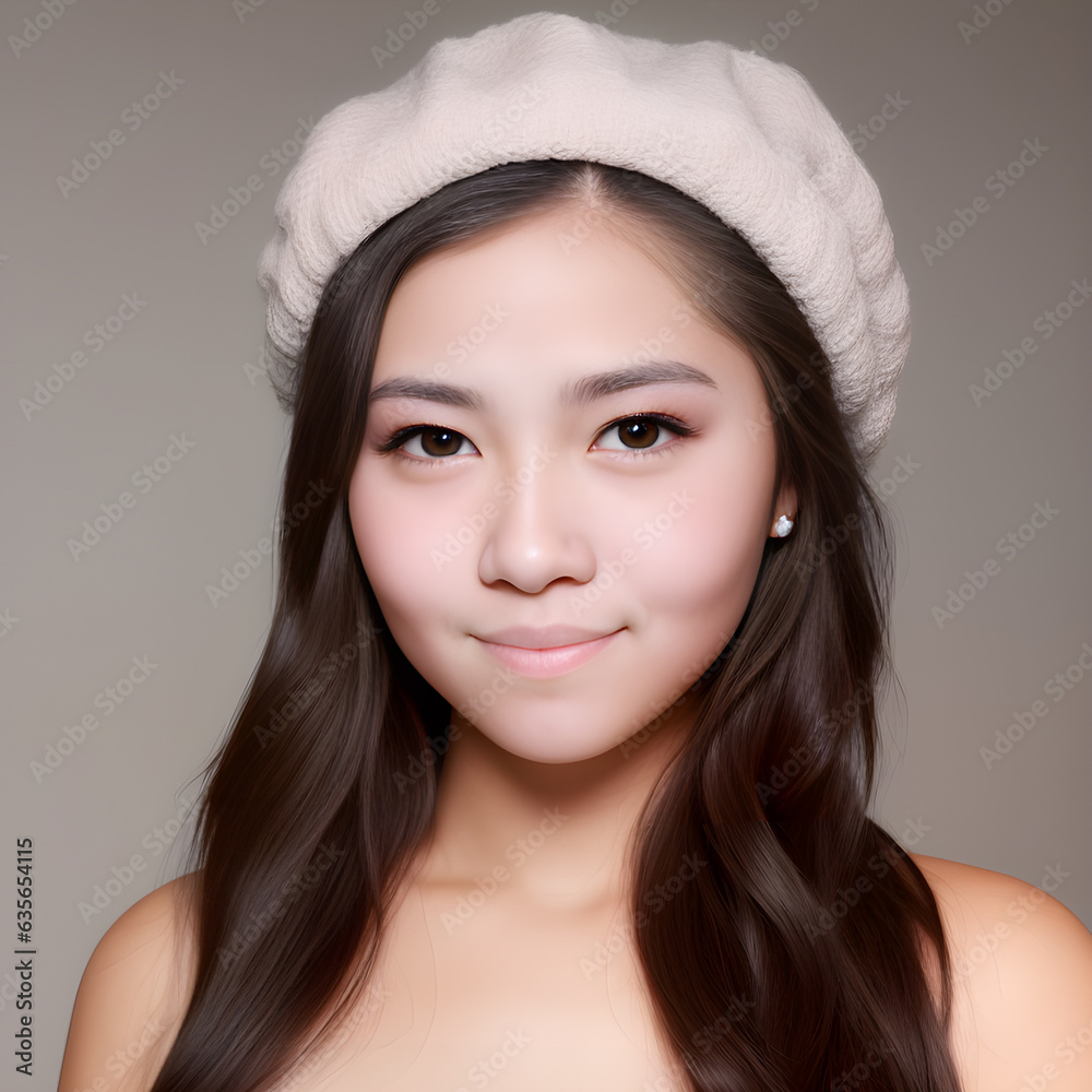 Captivating Portrait of a Young Long-Haired Asian Woman Captivating Portrait of a Young Long-Haired Asian Woman