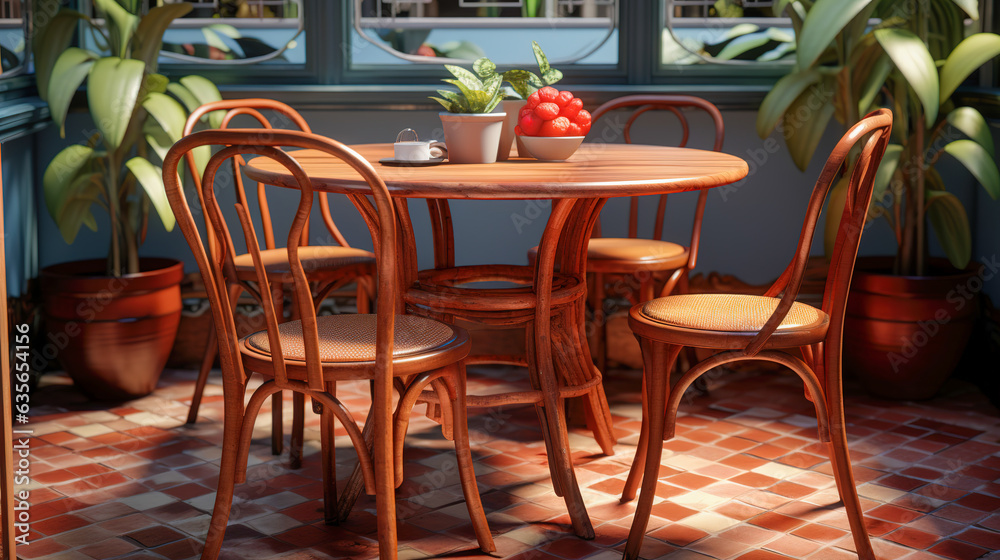 Scene With Chairs And Table