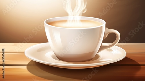 Sip in Style  Enjoying a Delightful Cup of Coffee  Beautifully Crafted. Generative AI