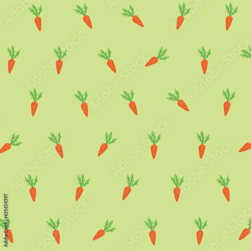 Graphic illustration of healthy orange carrot pattern in vector style