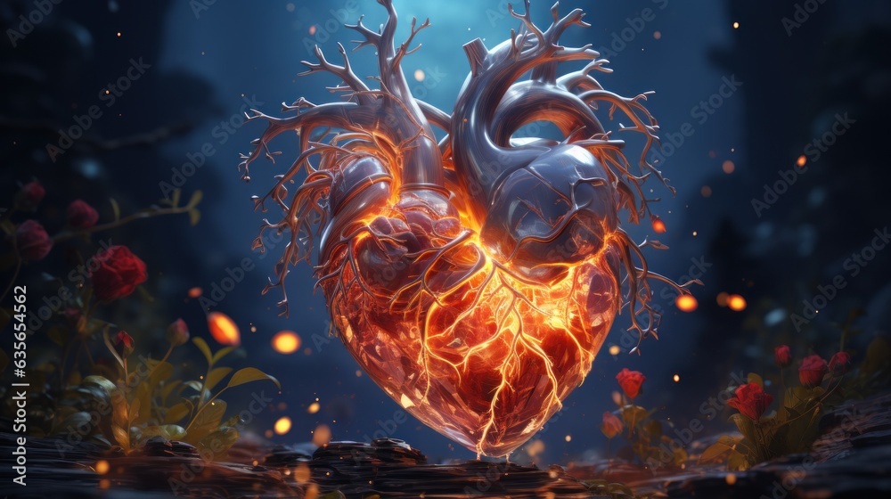 Heartfelt Visions: A Captivating Journey Through 3D Stylized Hearts. Generative AI