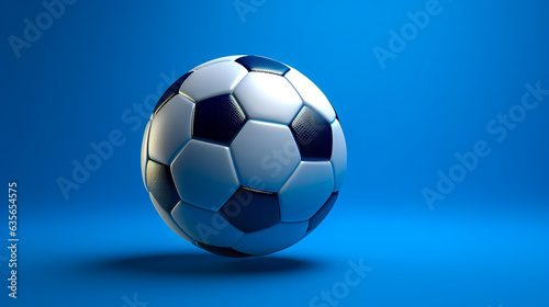 Soccer Ball On Blue Background 