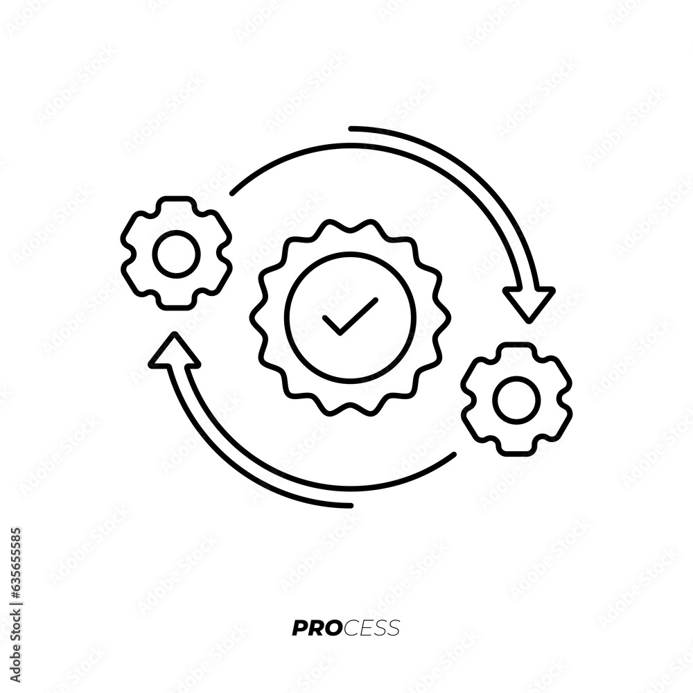 OPTIMAL WORK PROCESS - LINE ICON IMAGE OPTIMAL WORK PROCESS - LINE ICON IMAGE
