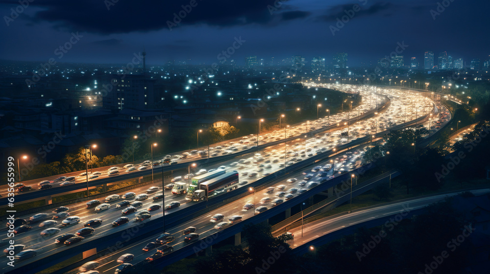 Traffic In Night 