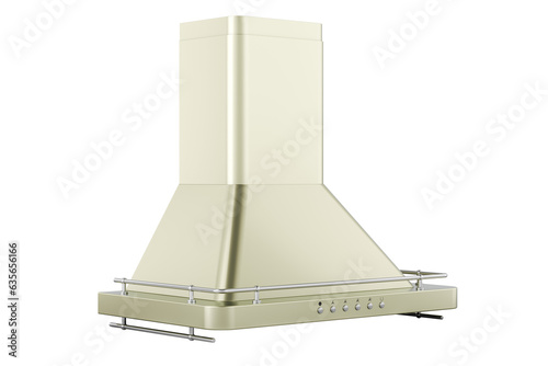 Kitchen exhaust hood, closeup. 3D rendering isolated on transparent background photo