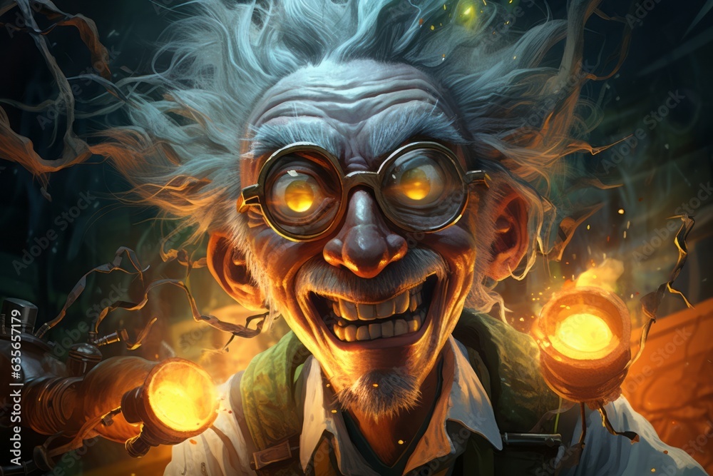 eccentric scientist creates magical elixirs in secret laboratory, Generative AI eccentric scientist creates magical elixirs in secret laboratory, Generative AI