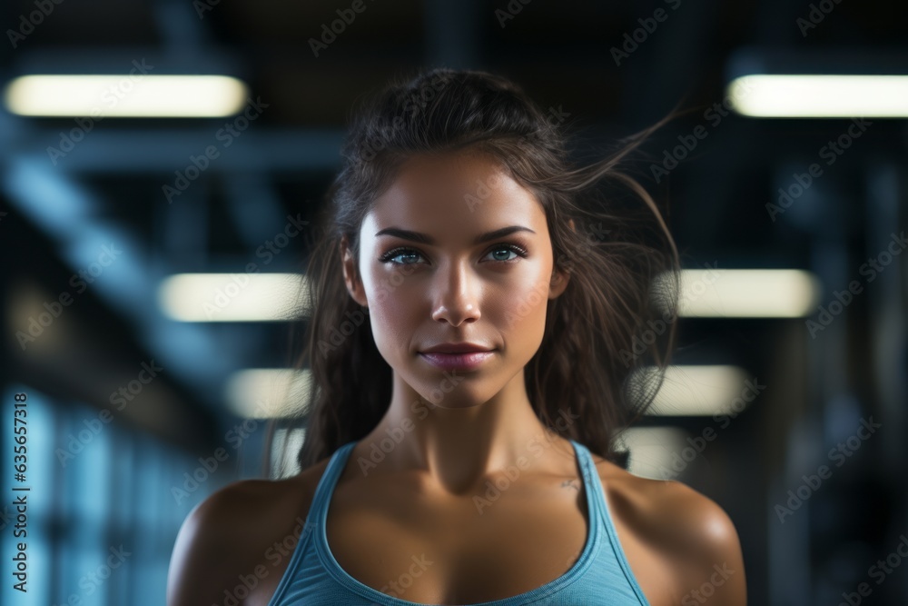 Slim fitness female in gym. Strong fitnesswoman Slim fitness female in gym. Strong fitnesswoman
