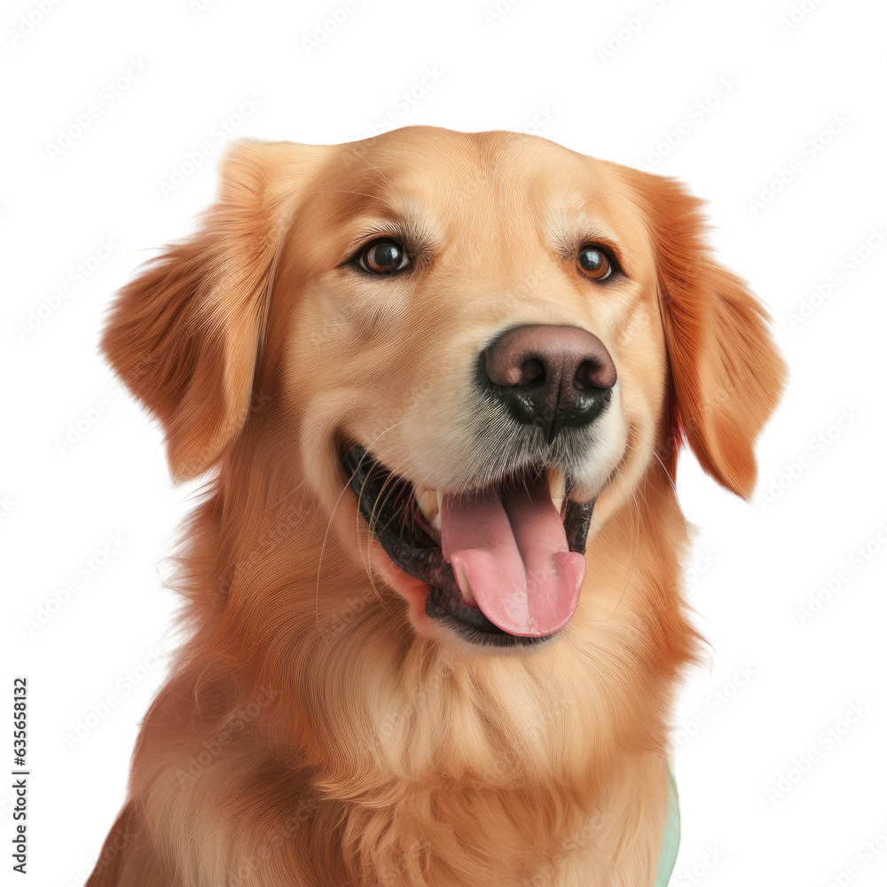 Portrait of happy Golden Retriever in a studio