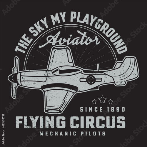 Flying Circus Vector T-Shirt Design photo
