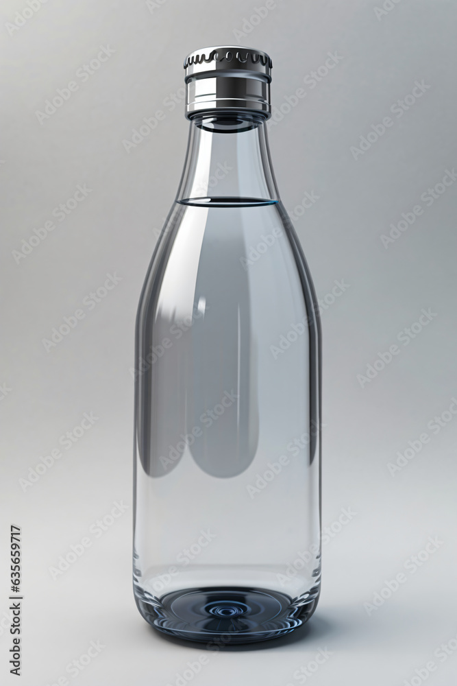 glass water bottle concept mockup