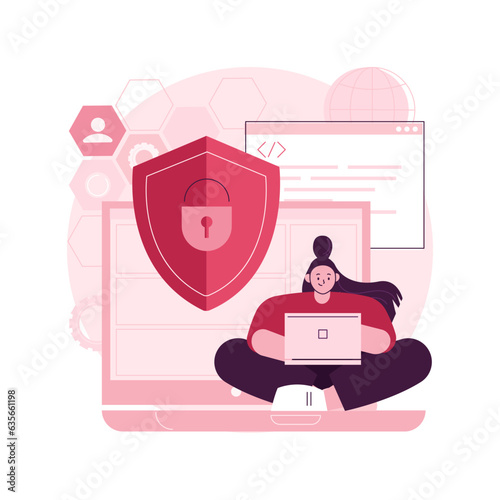 Privacy engineering abstract concept vector illustration. Security engineering, privacy model, safety architecture, personal data defense, product design, processing permissions abstract metaphor.