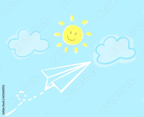 airplane flying in the clouds