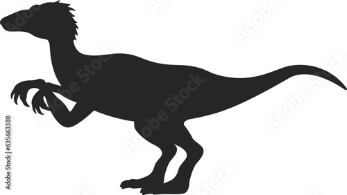 恐竜のラプトルのシルエットのイラスト