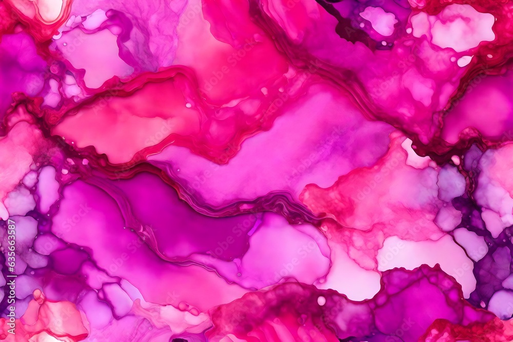 Alcohol ink pink seamless background. Paint marble print. Ink, paint, abstract. Alcohol ink modern abstract painting, modern art. Fluid art texture. Material design concept 