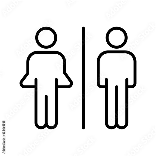 Girls and boys restroom sign. men and women restroom icon. toilet icon sign symbol. vector illustration.