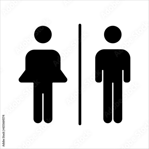 Girls and boys restroom sign. men and women restroom icon. toilet icon sign symbol. vector illustration.