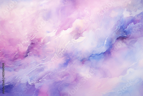 Aesthetic Watercolor Dreams Texture. Soft Pastel Colors, Abstract Painterly Design, Artistic Background, Blue, Purple, Pink Waves. Generative AI.