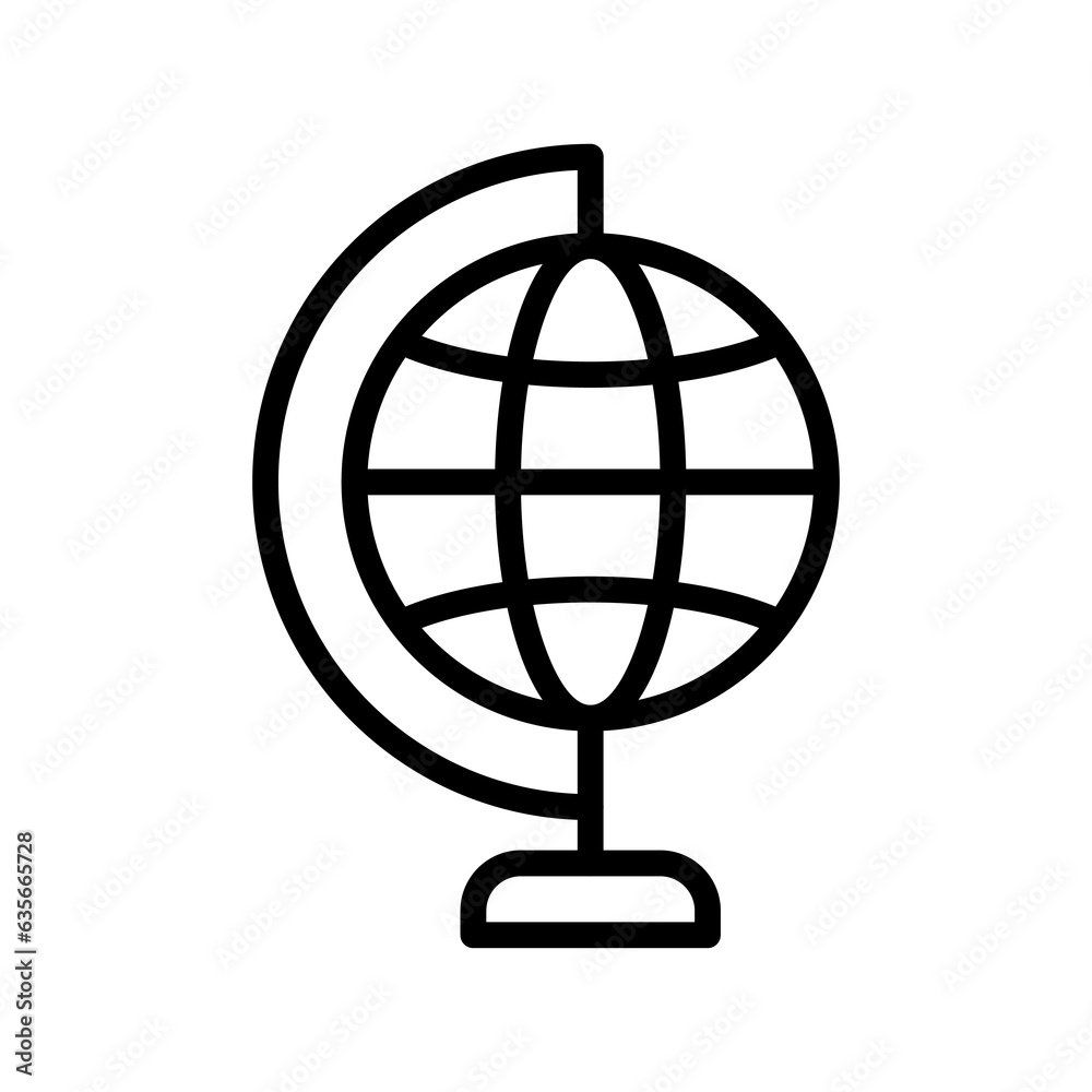 globe icon, global, international, earth. isolated on white background editable.